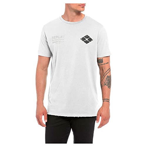 Replay T-shirt męski, Optical White 001, XL