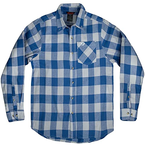 Mossy Oak Męska koszula flanelowa Buffalo Plaid (1 opakowanie), Niebieski wrzosowy Buffalo, XXL