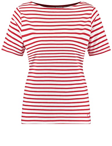 GERRY WEBER Edition Damska koszulka 870122-44009, czerwona/pomarańczowa/ecru/biała prążki, 36, czerwony/pomarańczowy/ecru/biały kółko, 36