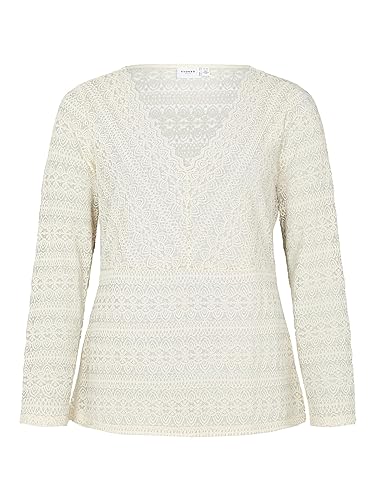 Vila Damska koszulka Evoked by Vichikka V-Neck L/S Top/Cur-Noos koszulka z długim rękawem, brzoza, 46