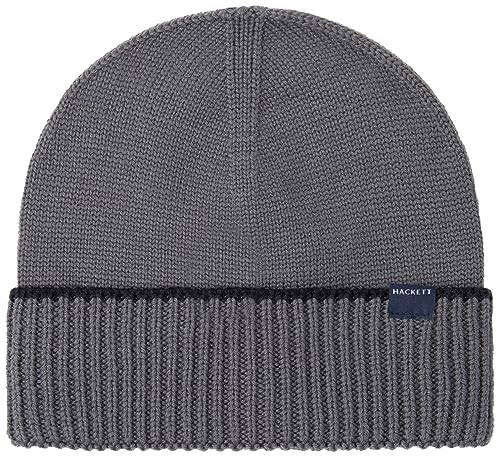 Hackett London Czapka męska Merino Beanie, czarny (czarny), Rozmiar uniwersalny
