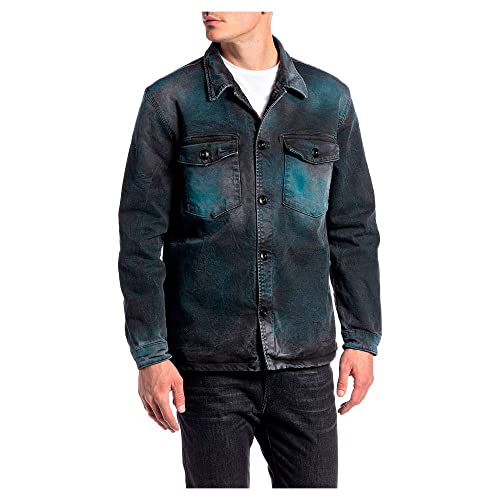 Replay Męska kurtka dżinsowa MV866, 010 MEDIUM Grey, L