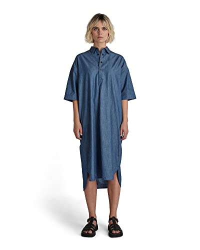 G-STAR RAW Damska koszulka Ss Dress, Niebieski (Rinsed C432-082), L