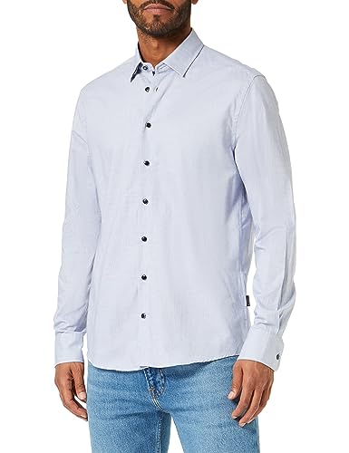 bugatti Męska koszula rekreacyjna, rękaw 1:1, Marine-370, XL