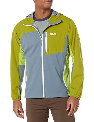 Jack Wolfskin Męska kurtka Eagle Peak II Softshell M Shell, Złoty cyprys, S
