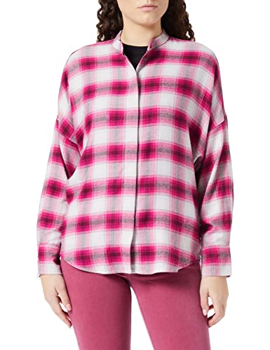 Gerry Weber Damska bluzka 860035-31424, szara/fioletowa/różowa kratka, 34