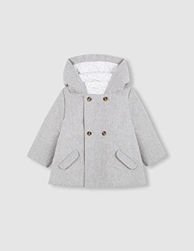 Gocco Abrigo Espiga Con Capucha De Borrego płaszcz z kapturem dla dziewczynek, Gris Claro Melange, 18-24 miesi?cy
