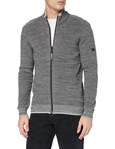 camel active Męski sweter z kardigan, Szary (Heather Grey), 6XL