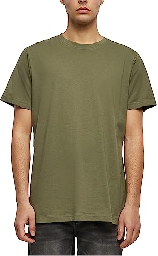 Build Your Brand Męski t-shirt Basic Round Neck, klasyczny krój dostępny w wielu kolorach, rozmiary XS-5XL, oliwkowy, L