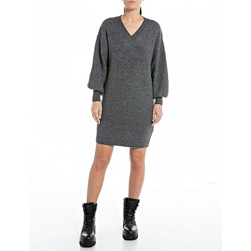 Replay Damski sweter oversize, M10 Dark Grey Melange, XS