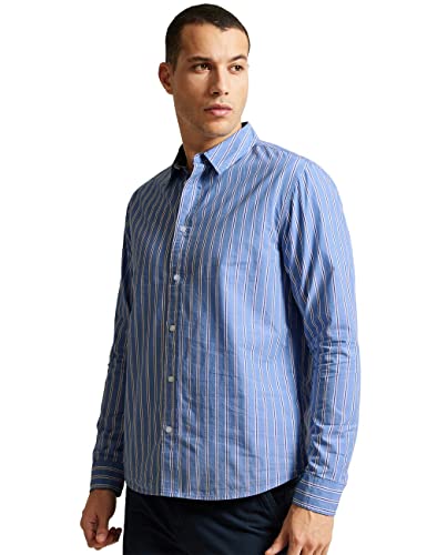 Street One MEN Męska koszula z długim rękawem, Steel Blue, XXL