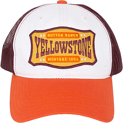Concept One Yellowstone regulowana czapka typu trucker z daszkiem z zakrzywionym rondem czapka bejsbolowa, pomarańczowy, 0