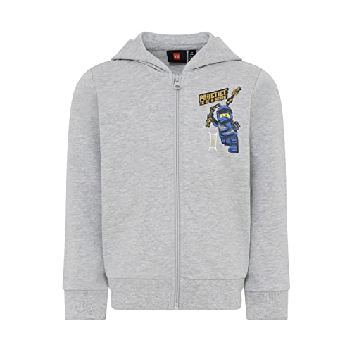 LEGO Chłopięca bluza z kapturem Ninjago Jungen z kapturem LWStorm 303 bluza z kapturem, 912 szary melanż, 128