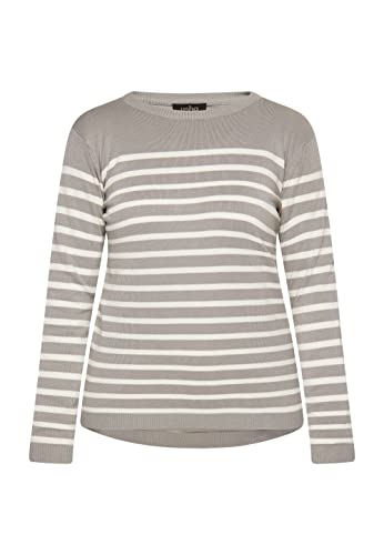 Idony Damski sweter z dzianiny 15329895, szary wełniany biały, XXL, Szary wełniany biały, XXL