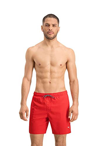 PUMA Męskie szorty kąpielowe o średniej długości, czerwony, XL