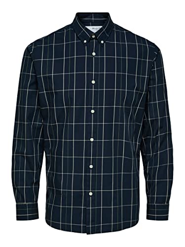 SELECTED HOMME Męska koszula Button-down, Dark Sapphire/Checks: Big, M