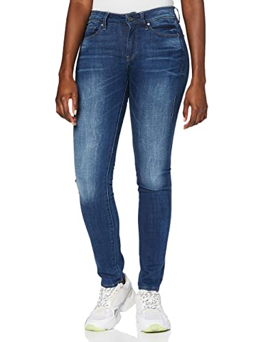 G-STAR RAW Jeansy damskie 3301 Contour High Waist Skinny, niebieski (Medium Aged 8464-071), 24W x 34L