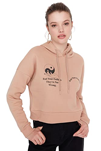 Trendyol Damska bluza TWOAW23SW00728/Camel, rozmiar L, Wielbłądzi
