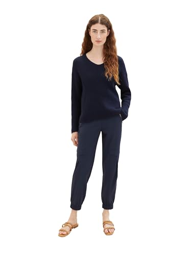 TOM TAILOR Damskie spodnie cargo Loose Fit, 10668-sky Captain Blue, 46W / 28L