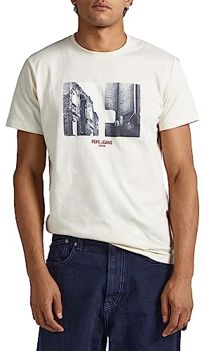 Pepe Jeans Koszulka męska, beżowy (kość słoniowa), XS