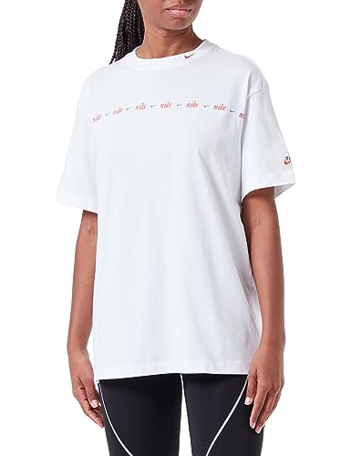 Nike Damska koszulka W NSW Bf Swoosh Ssnl, biały, M