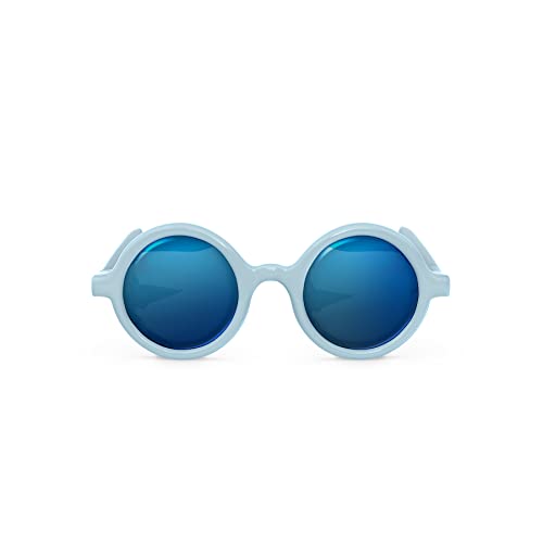SUAVINEX, Okulary przeciwsłoneczne dla dzieci w wieku od 0 do 12 miesięcy, polaryzacyjne, z etui, bardzo elastyczne i lekkie, okrągły kształt, Glacier, lód
