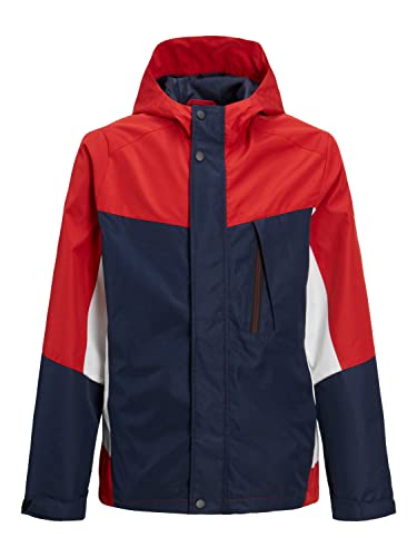 JACK & JONES Jcologan Light Jacket Jnr kurtka męska, Granatowy blezer/Szczegóły: POMPEIANRED/WHITE BLOCKING, 176