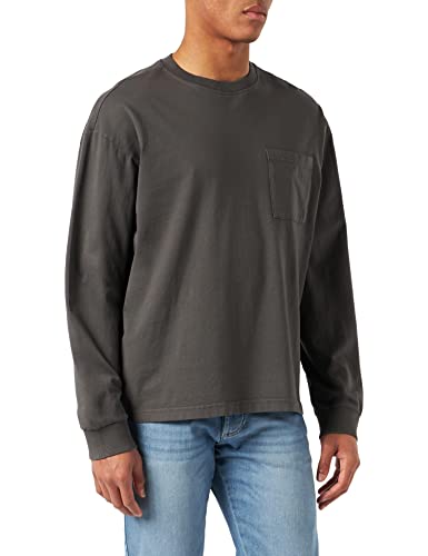 Urban Classics Męska koszulka z długim rękawem z pigmentem, Blackbird, 5XL
