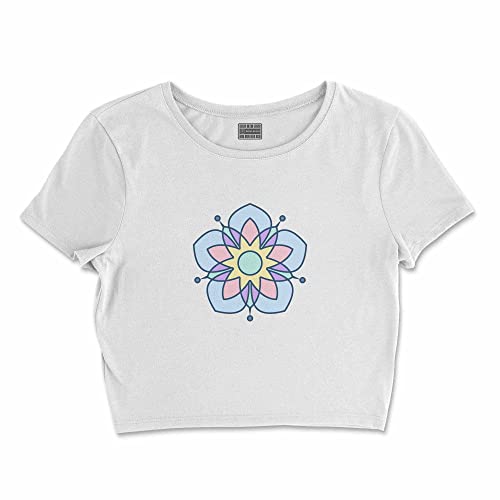 Bona Basics, Damski T-shirt basic, z nadrukiem cyfrowym, 100 bawełny, biały, swobodny, damski top, rozmiar: M, biały, M