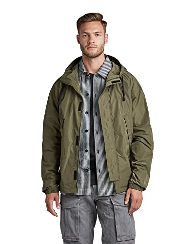 G-STAR RAW Męska kurtka z kapturem, zielona (Shadow Olive D296-B230), XS, Zielony (Shadow Olive D296-b230), XS