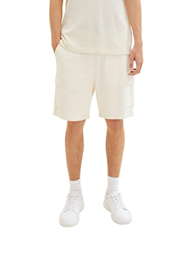 TOM TAILOR Denim Męskie bermudy dresowe szorty 1035679, 12906 - Wool White, XL