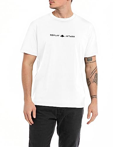 Replay koszulka męska regular fit, 801 Chalk, XL