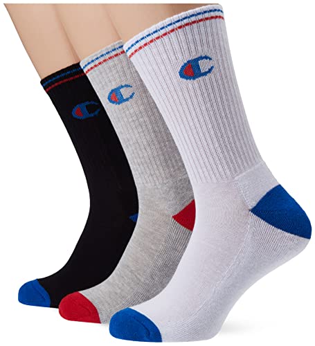 Champion Unisex stopki (zestaw 3 szt.), biały, jasnoszary melanż, czarny, 39-42 EU