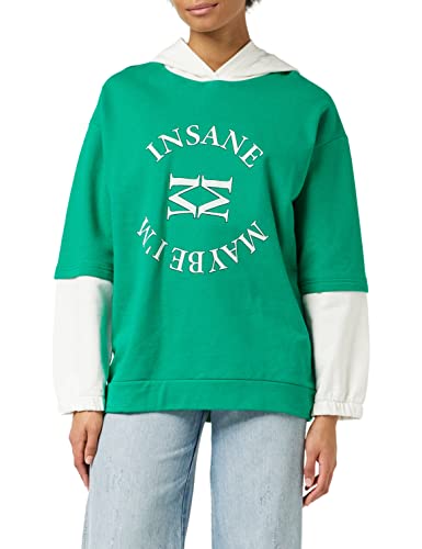 Trendyol Bluza damska z kapturem i sloganem, ZIELONY, S