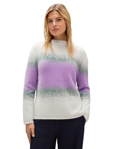 Street One Damski sweter z dzianiny z nadrukiem, Soft Pure Lilac, 46