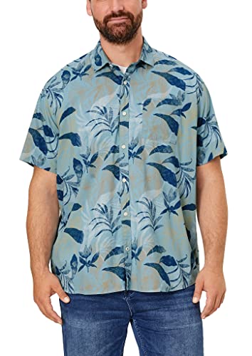 s.Oliver Big Size Koszula męska z krótkim rękawem, turkusowy/niebieski, 3XL