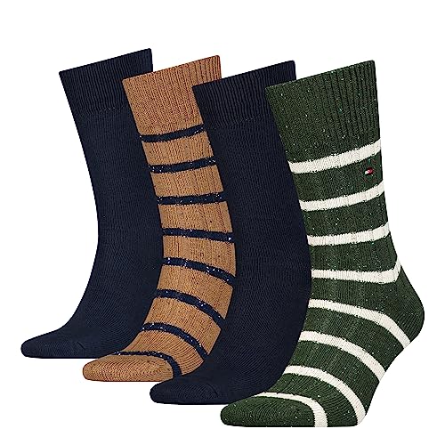 Tommy Hilfiger Skarpety męskie CLSSC (4 sztuki), zielony wojskowy/pustynny khaki, 39-42 EU