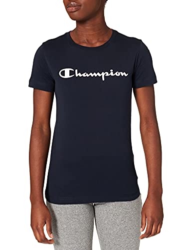 Champion Damska bluza z kapturem Legacy - Classic Logo, niebieski morski, M
