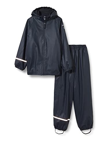 Celavi Unisex dziecięca kurtka przeciwdeszczowa Pu Recycled Rain Set with Full Lining, granatowy, 140