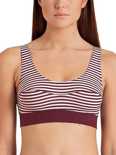 CALIDA Elastyczny biustonosz z miękkim ściągaczem damski, Angielski czerwony nadruk, 40-42