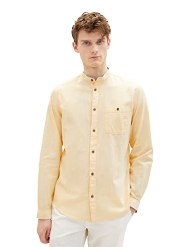 TOM TAILOR Koszula męska 1036214, 31773-Yellow Pinstripe, XXL, 31773 - Żółte paski pinstripe, XXL