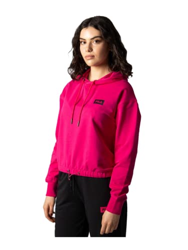 Fila Damska bluza z kapturem Burdur Cropped, Różowy paw, XXL