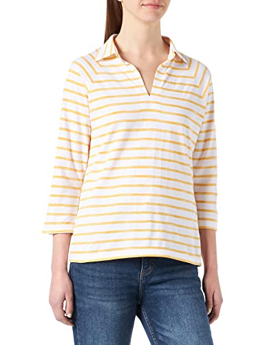 Armor Lux Damska bluza polo Manches Longues, Blanc/Tangelo Imprimé, XS