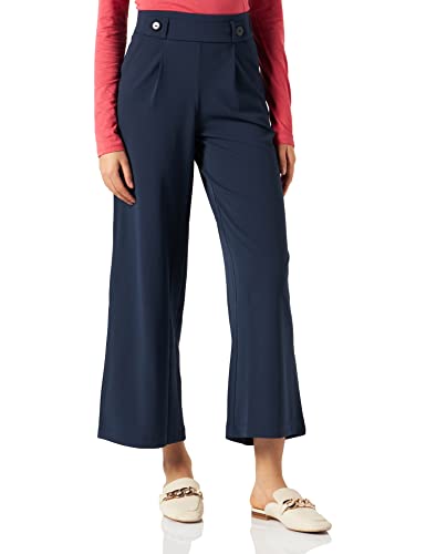 JACQUELINE DE YONG spodnie damskie szerokie, Black Iris/Szczegóły: czarne guziki, (XS) W / 32L