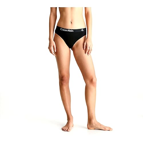 Calvin Klein Stringi damskie, Czarny/szary wrzosowy, M