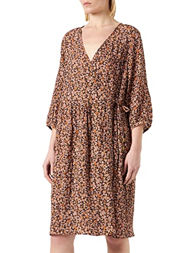 Noa Noa Sukienka damska Camillenn, Nadruk granatowy/brązowy, 46