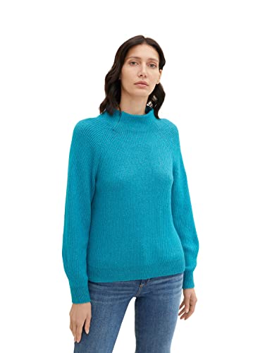 TOM TAILOR Damski Sweter z dzianiny ze stójką 1034055, 13222 - Pastel Teal, XXS