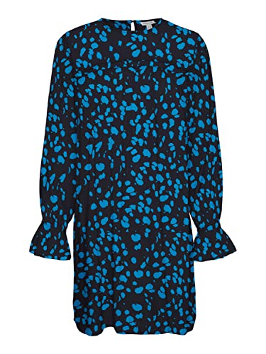 VERO MODA Women's VMDITTE LS O-Neck Short Dress VMA sukienka, Salute/AOP: Diana, XS, Salu/Aop: diana, XS