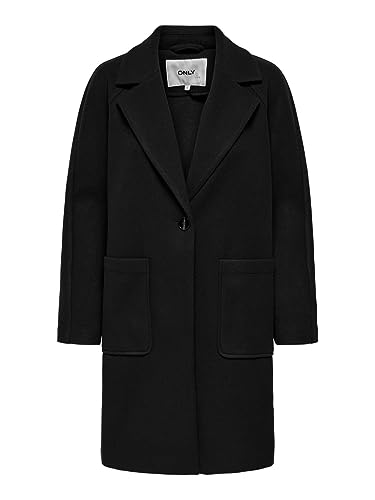 ONLY Damski płaszcz ONLNEWVICTORIA Life Coat OTW NOOS, czarny/szczegóły: melanż, XL, Black/Detail:MELANGE, XL