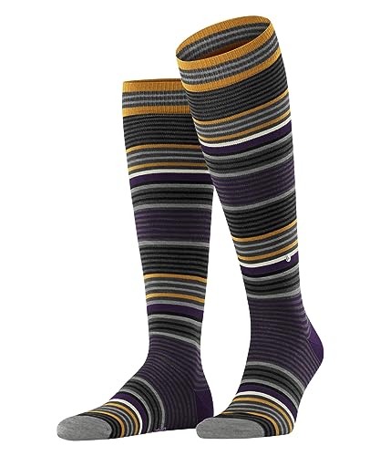 Burlington Mężczyźni Stripe M KH Wełna długie z wzorem 1 Para, Szary (Dark Grey 3071), 40-46